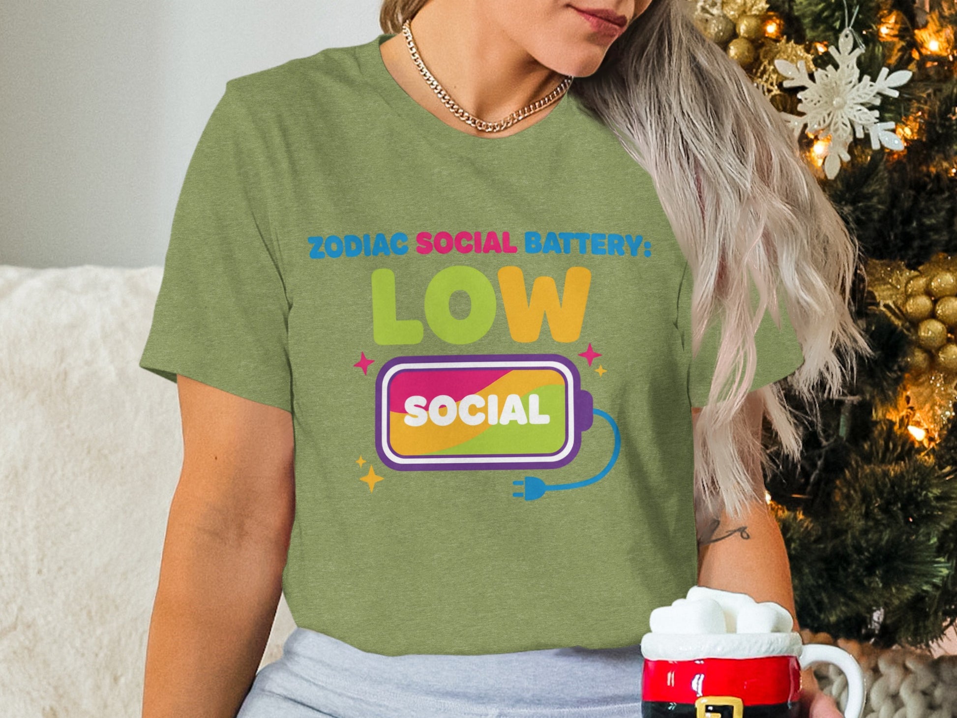 Zodiac Social Battery Low Social Graphic Tee