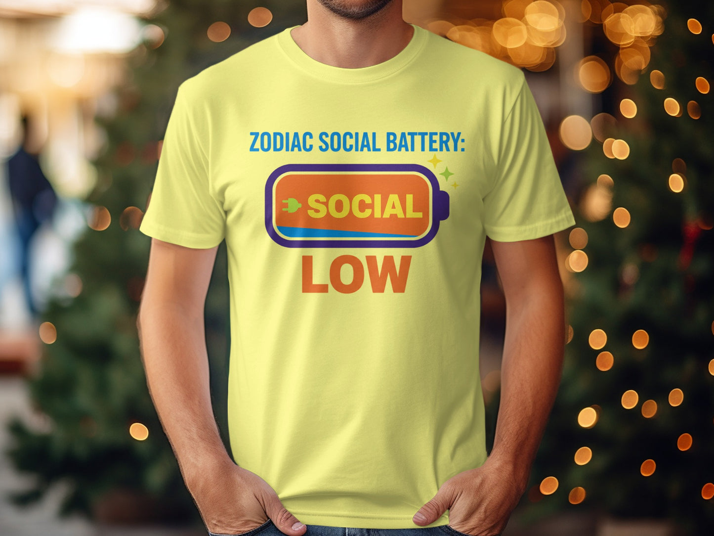 Zodiac Social Battery Funny Graphic Tee
