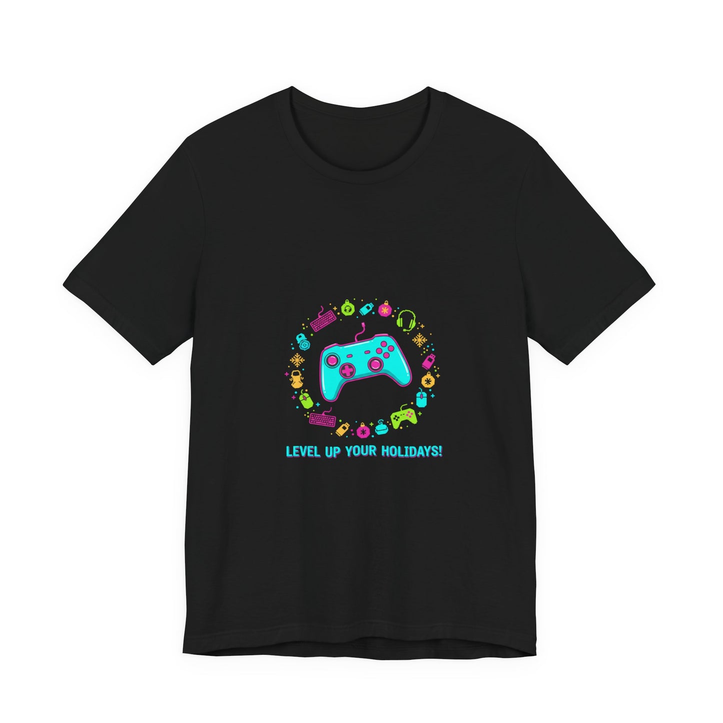 Level Up Your Holidays Tee | Gamer Shirt, Pixel Controller Design