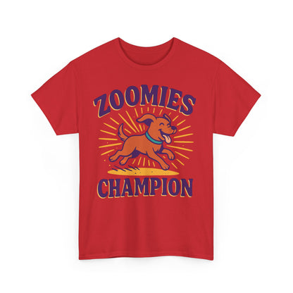 Dog Lover's Zoomies Champion Tee, Unisex Heavy Cotton Tee for Pet Parents, Perfect Gift for Birthdays, Dog Days, Animal Lovers, Casual Wear