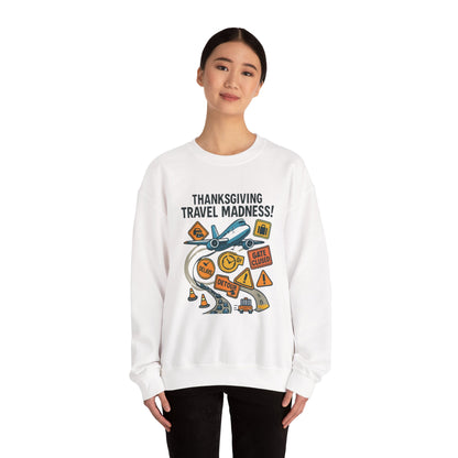 Thanksgiving Travel Madness Sweatshirt — Funny Holiday Flight Delay Crewneck
