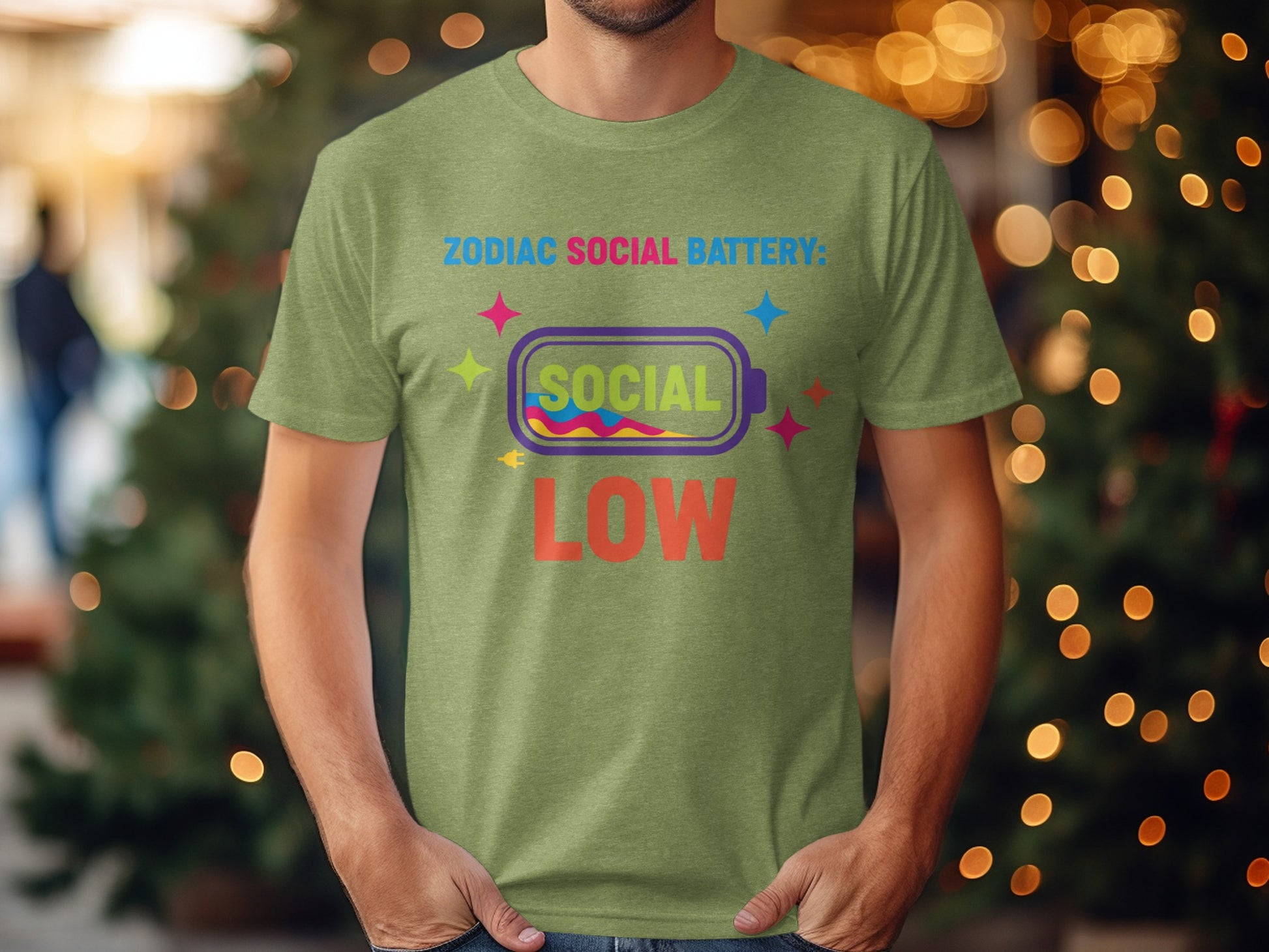 Zodiac Social Battery Social Low Graphic Shirt