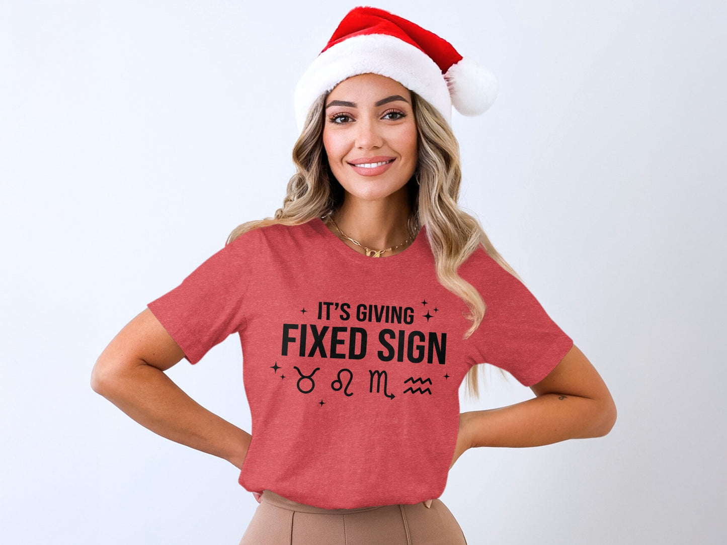 It's Giving Fixed Sign Zodiac Holiday Tee