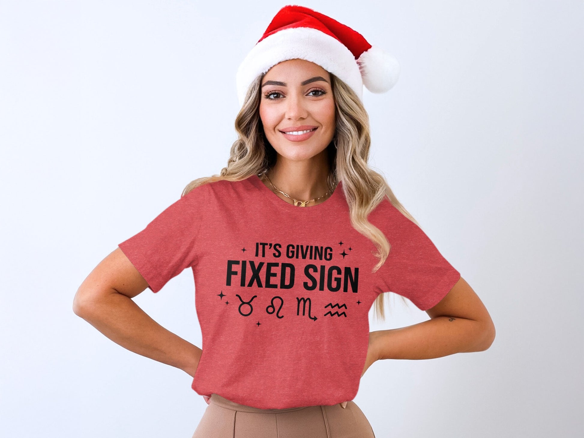 It's Giving Fixed Sign Zodiac Holiday Tee