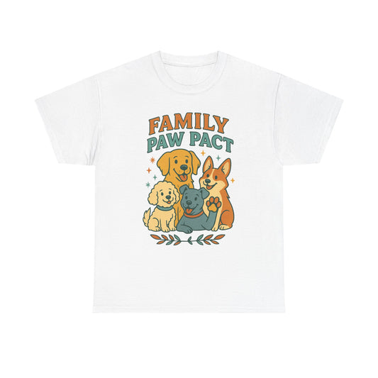 Paw Pact Family Tee: Dog Lovers Shirt, Unisex Cotton Tee, Pet Lover Gift, Animal Family T-Shirt, Adoption Celebration Apparel