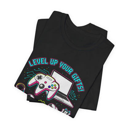 Level Up Your Gear Tee — Gamer T‑Shirt for Hobbyists & Passionate Players