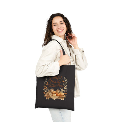 Grateful Hearts Gather Here Cotton Canvas Tote Bag