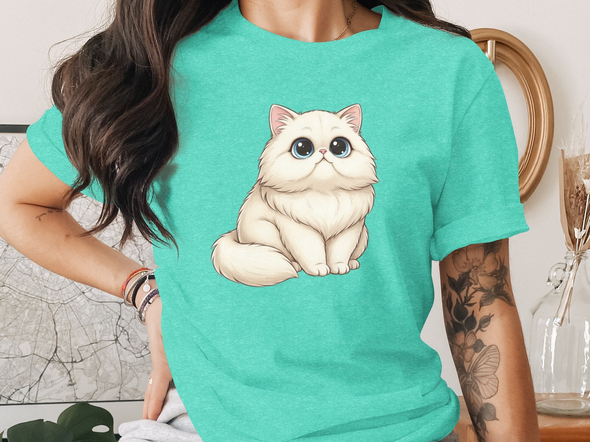 Cute Chubby Cat Graphic Women's T-Shirt
