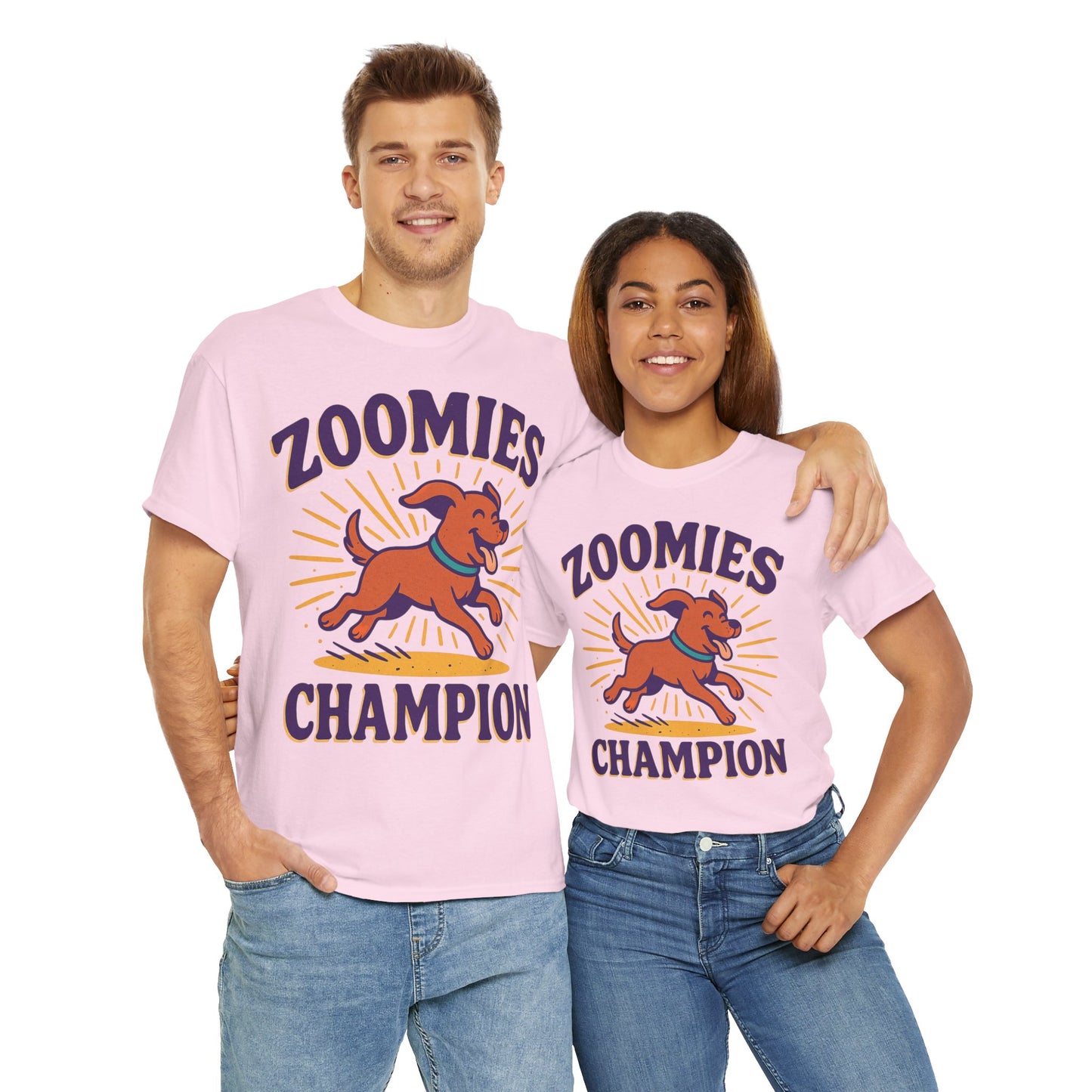 Dog Lover's Zoomies Champion Tee, Unisex Heavy Cotton Tee for Pet Parents, Perfect Gift for Birthdays, Dog Days, Animal Lovers, Casual Wear