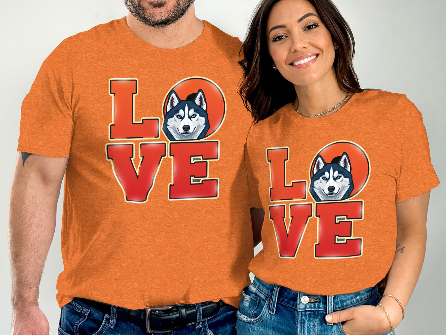 Love Husky Graphic Tee Matching Couple T-shirt product type