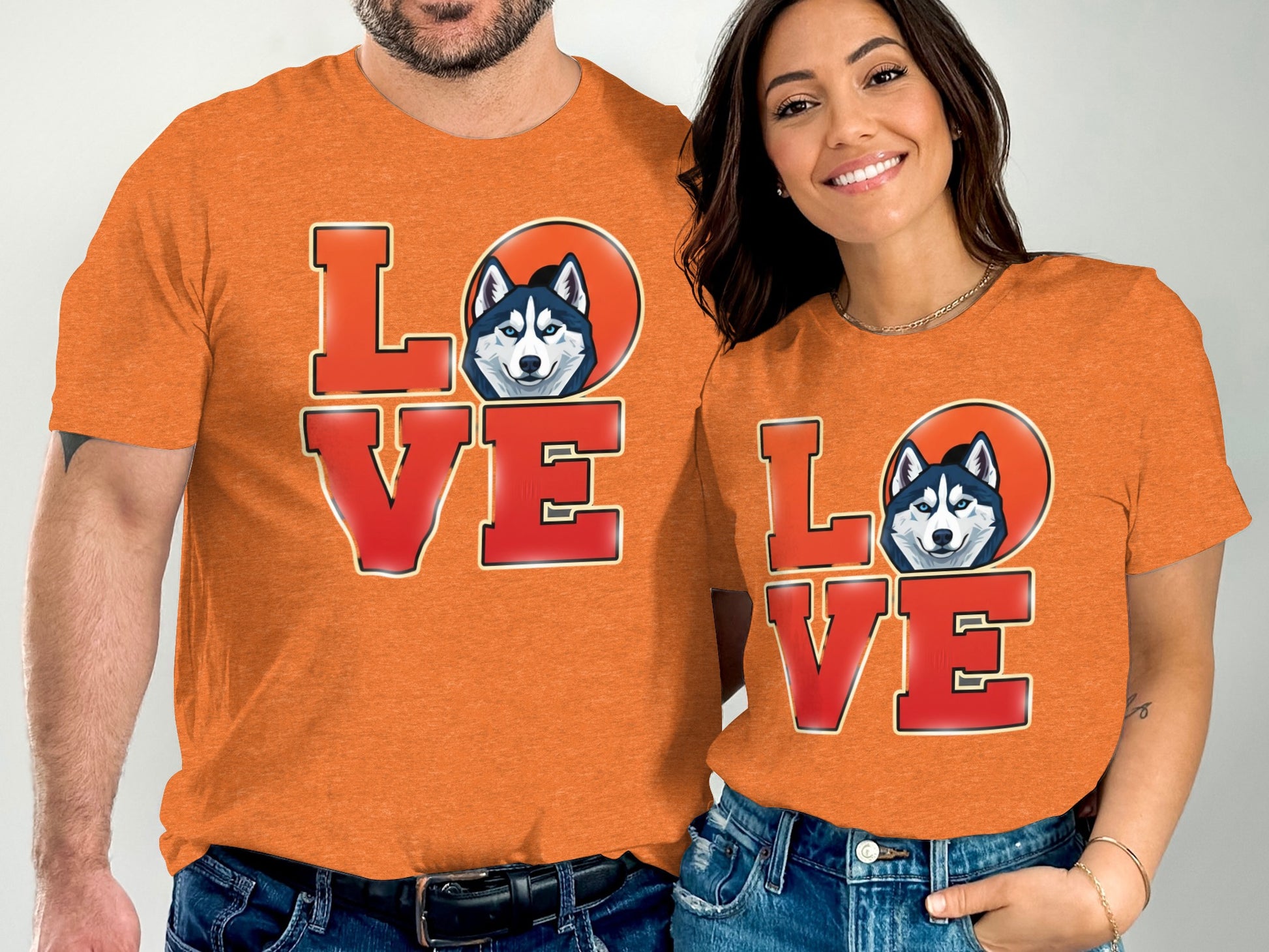 Love Husky Graphic Tee Matching Couple T-shirt product type
