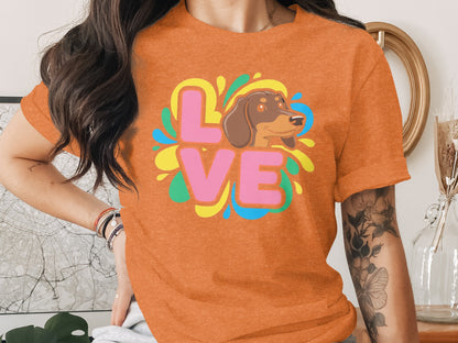 Colorful Dachshund Love Graphic Tee product type