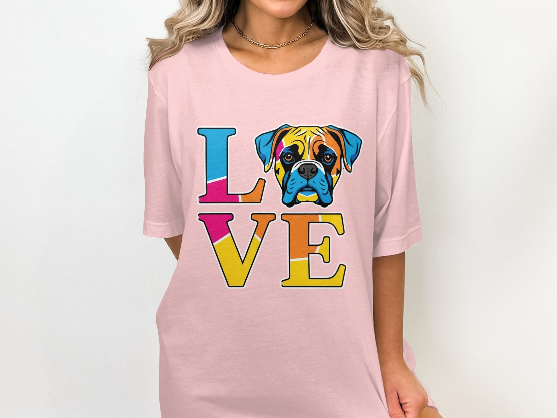 Colorful Love Dog Graphic Tee Shirt product
