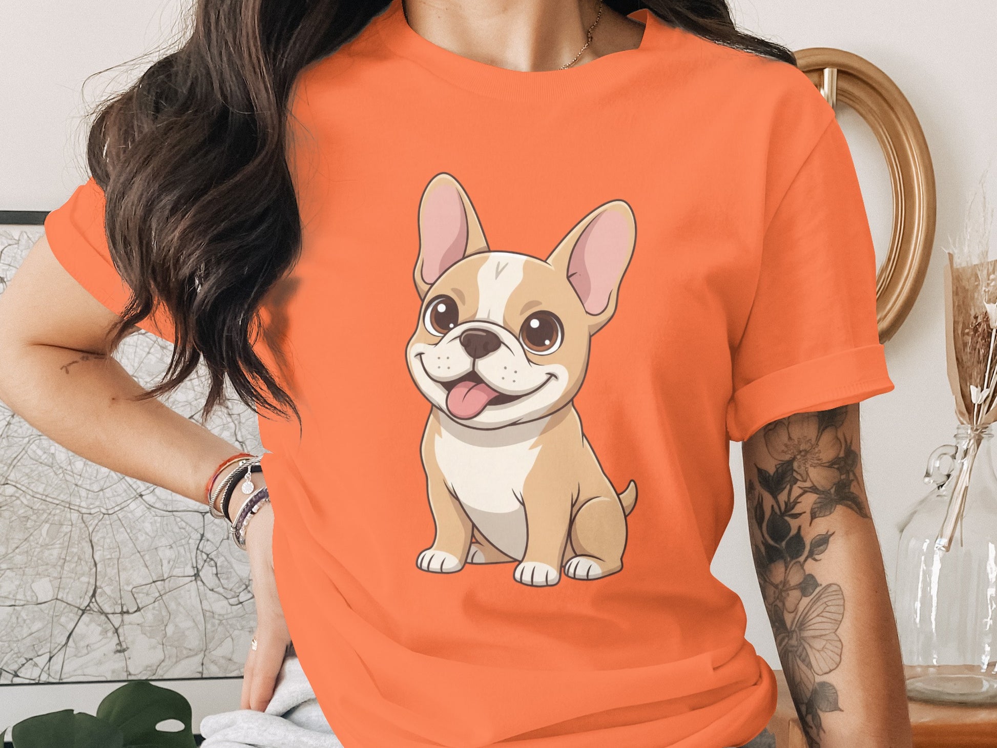 Cute Cartoon French Bulldog Tee-Shirt Product