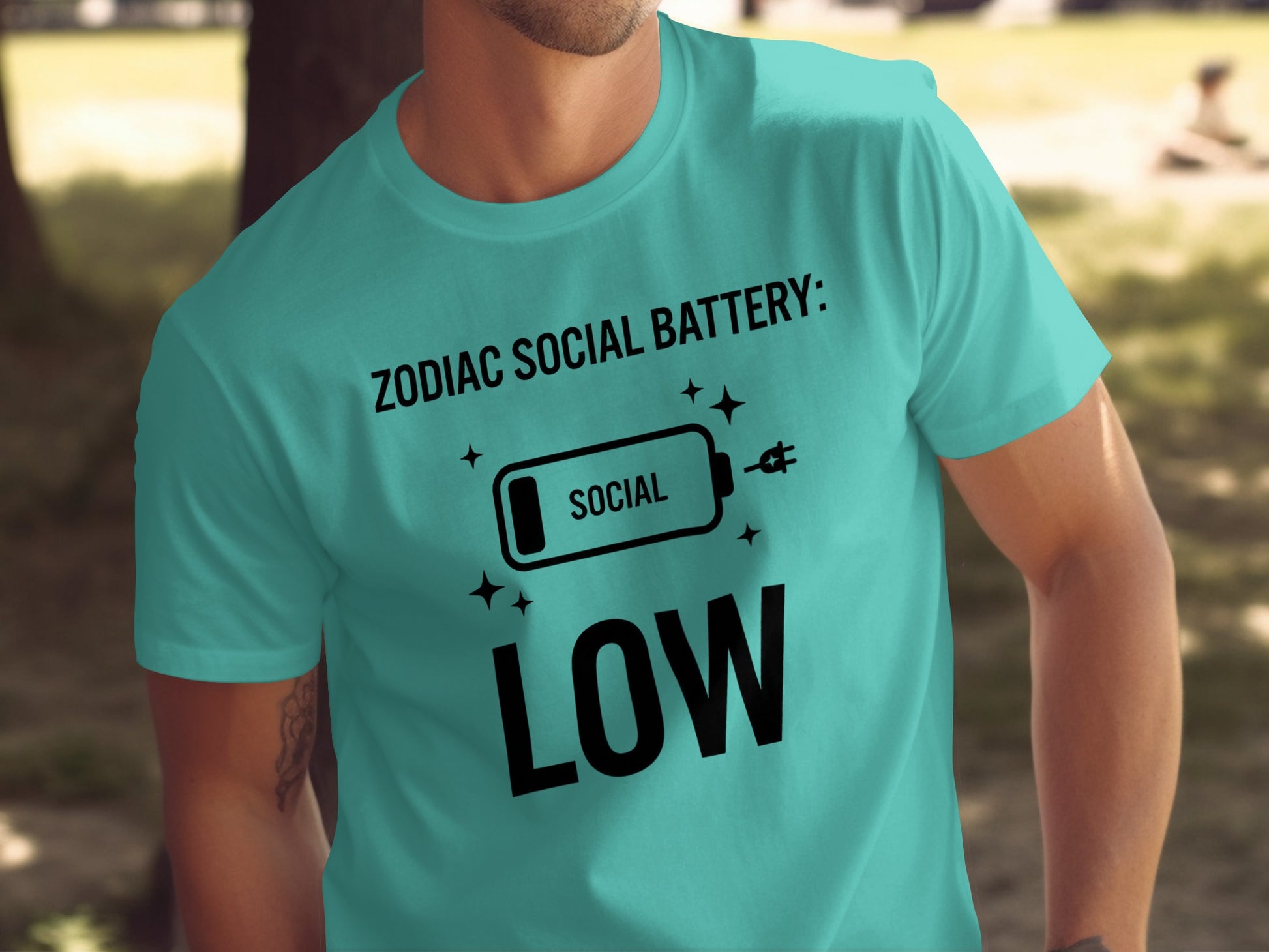 Zodiac Social Battery Low Graphic Tee