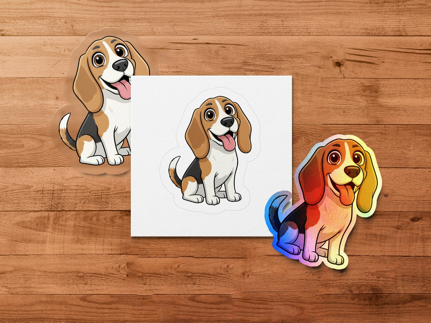 Cute Beagle Dog Stickers, Puppy Decals for Laptops, Water Bottles, Scrapbooking, Pack of 3