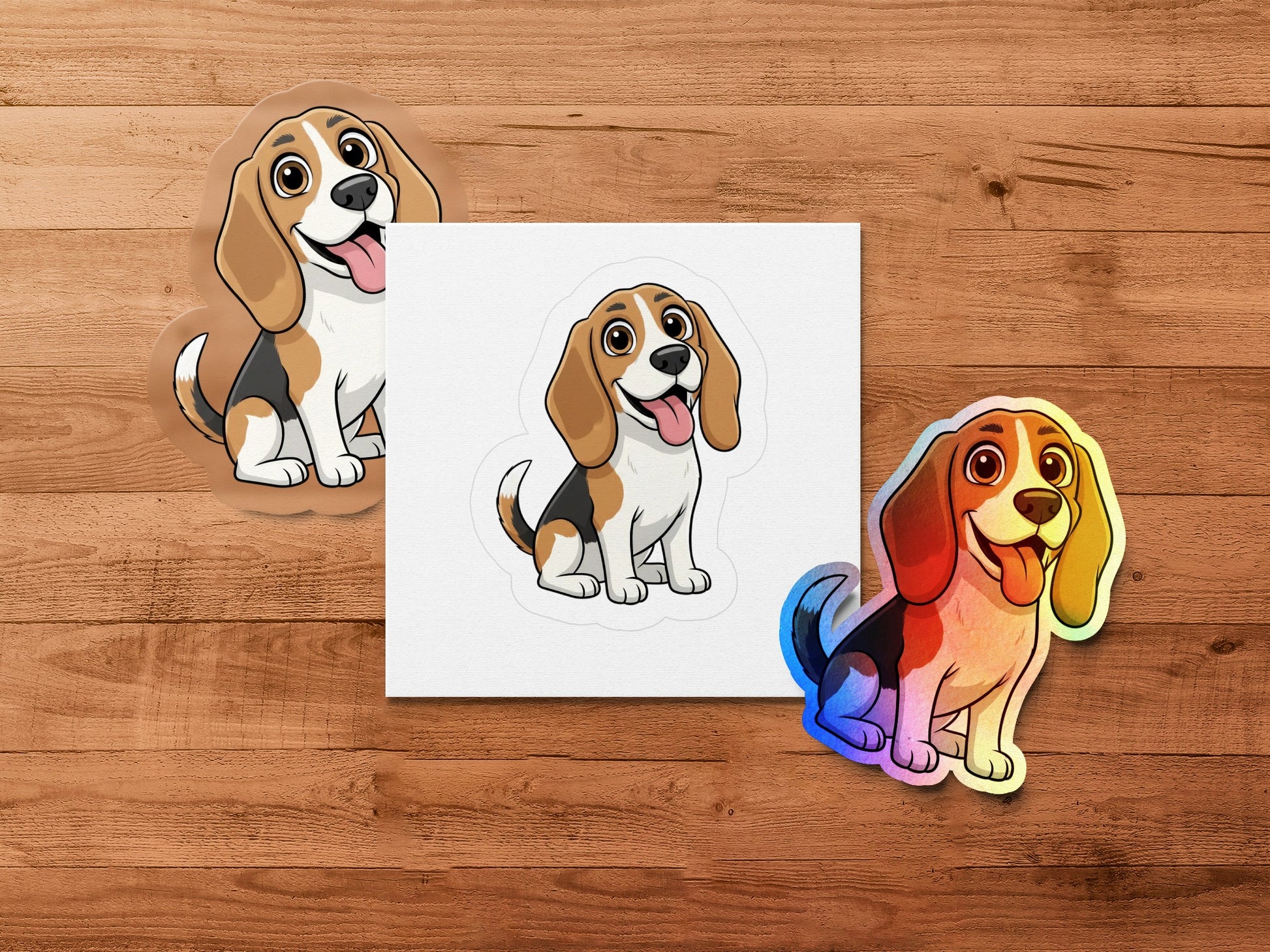 Cute Beagle Dog Stickers, Puppy Decals for Laptops, Water Bottles, Scrapbooking, Pack of 3