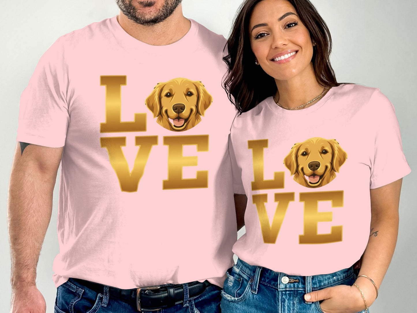 Cute Golden Retriever LOVE Design T-Shirt product