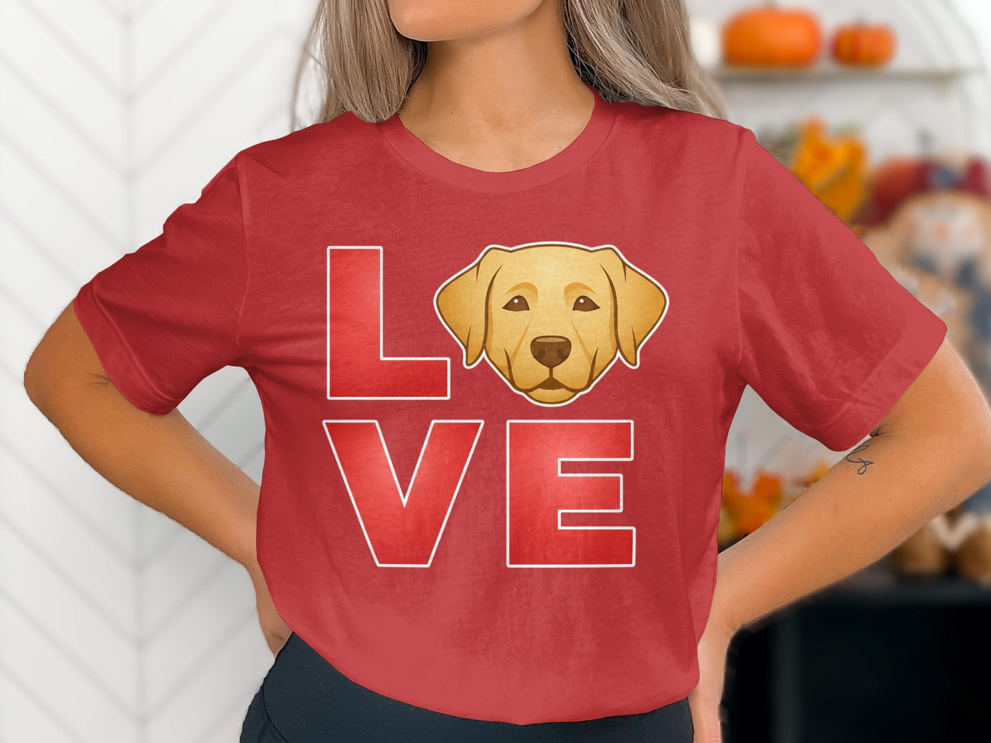 Love Dog Face Graphic Red Women's T-shirt product