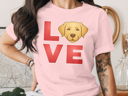 Love Graphic T-Shirt with Cute Dog Design product type