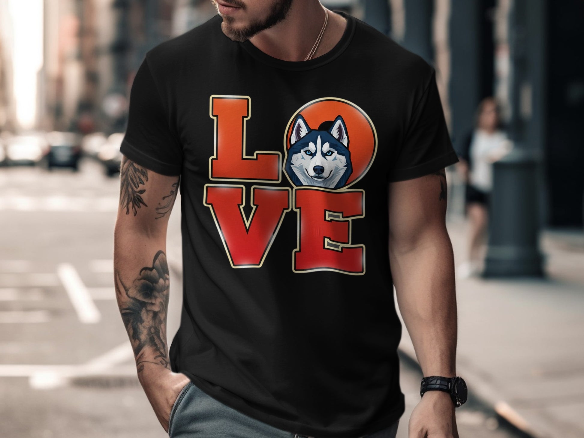 LOVE Husky Graphic Print T-Shirt product