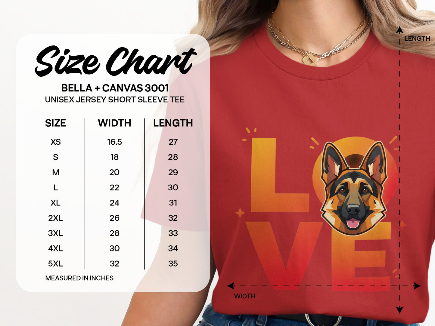 Love German Shepherd Dog Print T-Shirt product