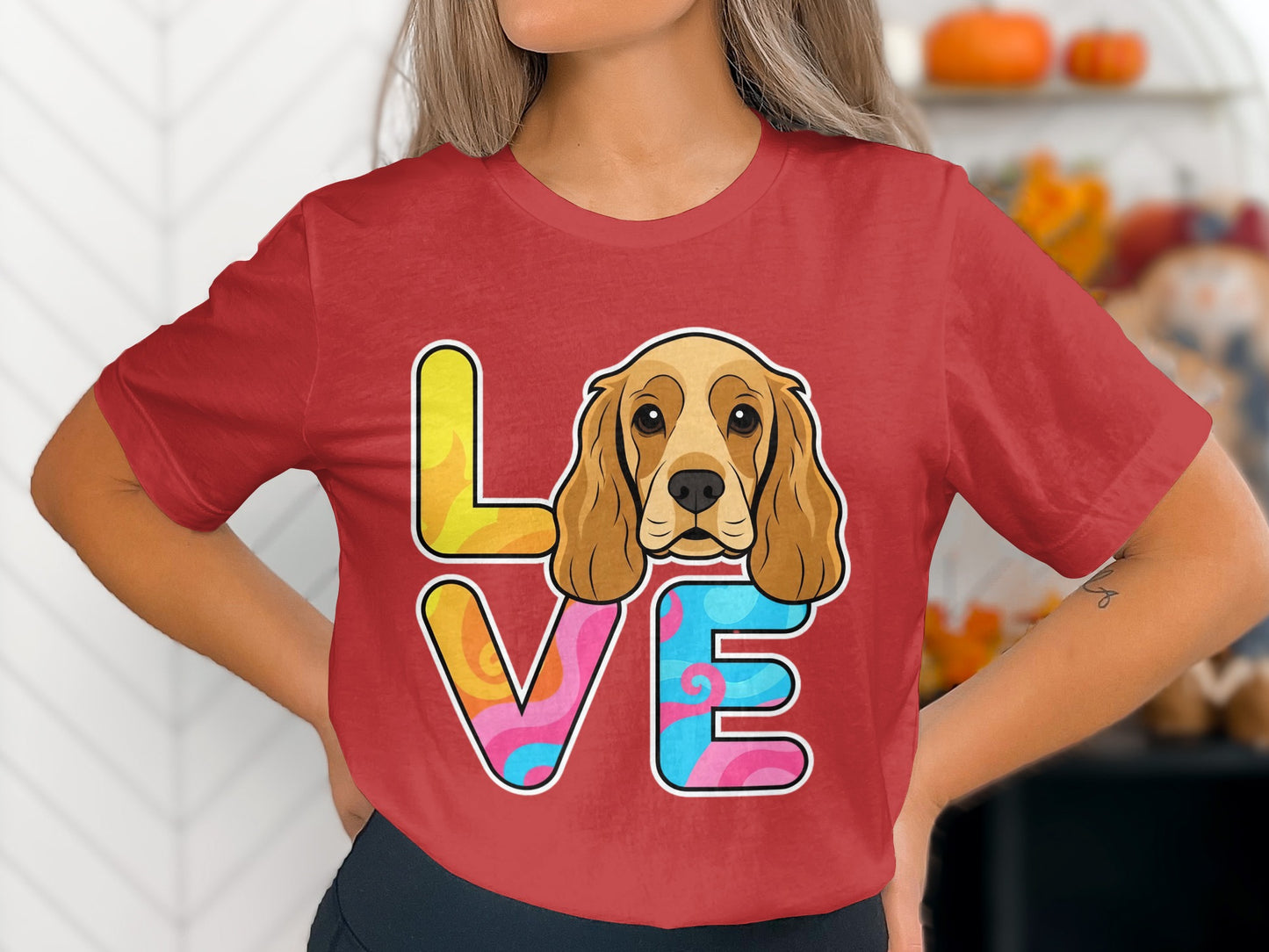 Adorable Love Graphic Dog Face Print T-shirt product type