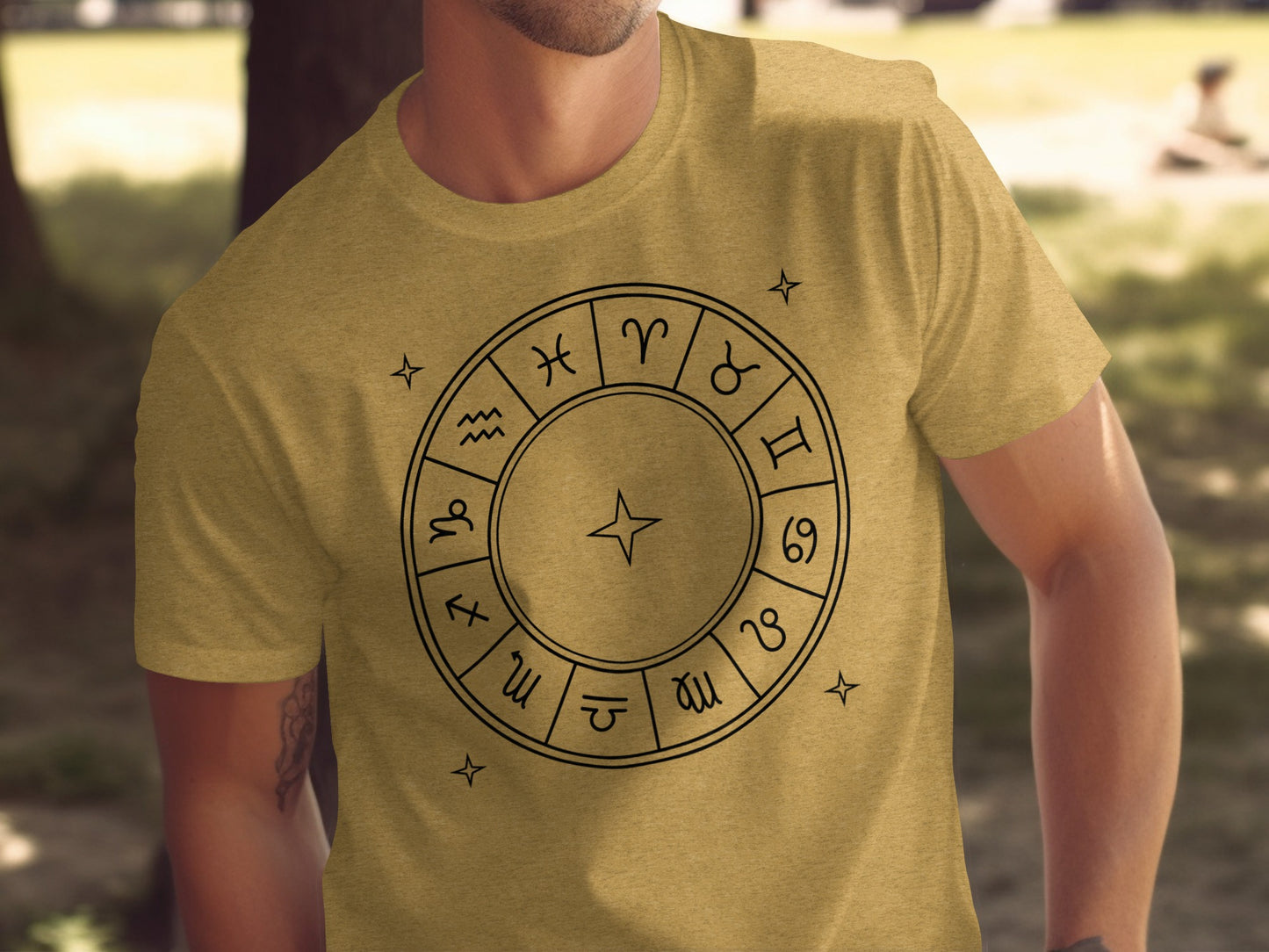 Stylish Zodiac Horoscope Circle Design T-shirt