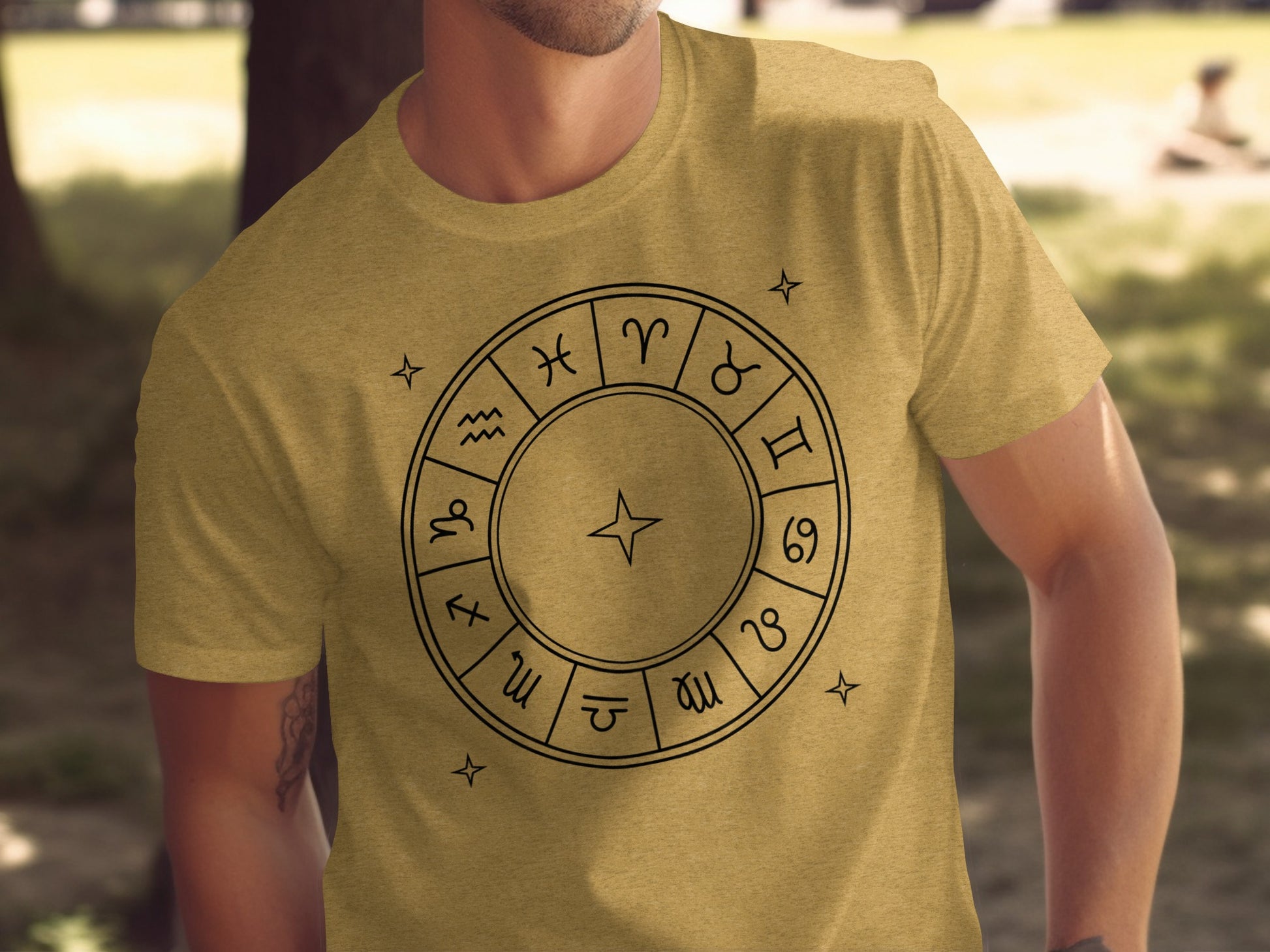 Stylish Zodiac Horoscope Circle Design T-shirt