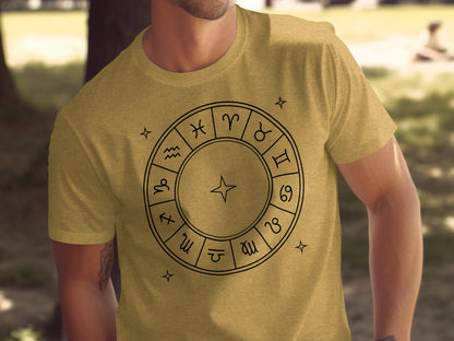 Stylish Zodiac Horoscope Circle Design T-shirt