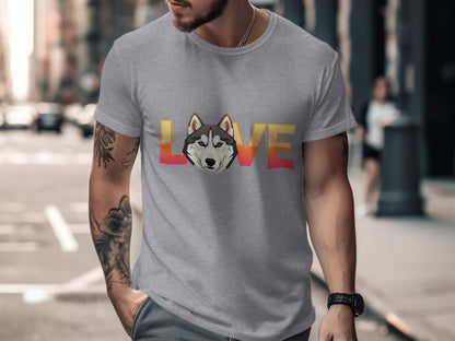 Love With a Husky Image Graphic Design Artwork T-Shirt
