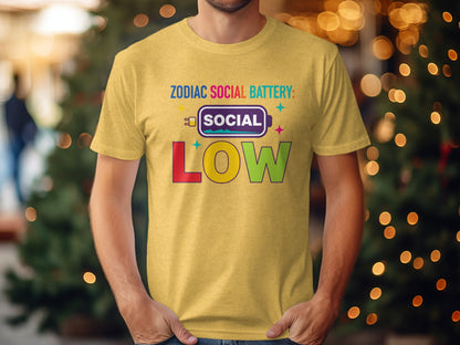 Zodiac Social Battery Low T-shirt