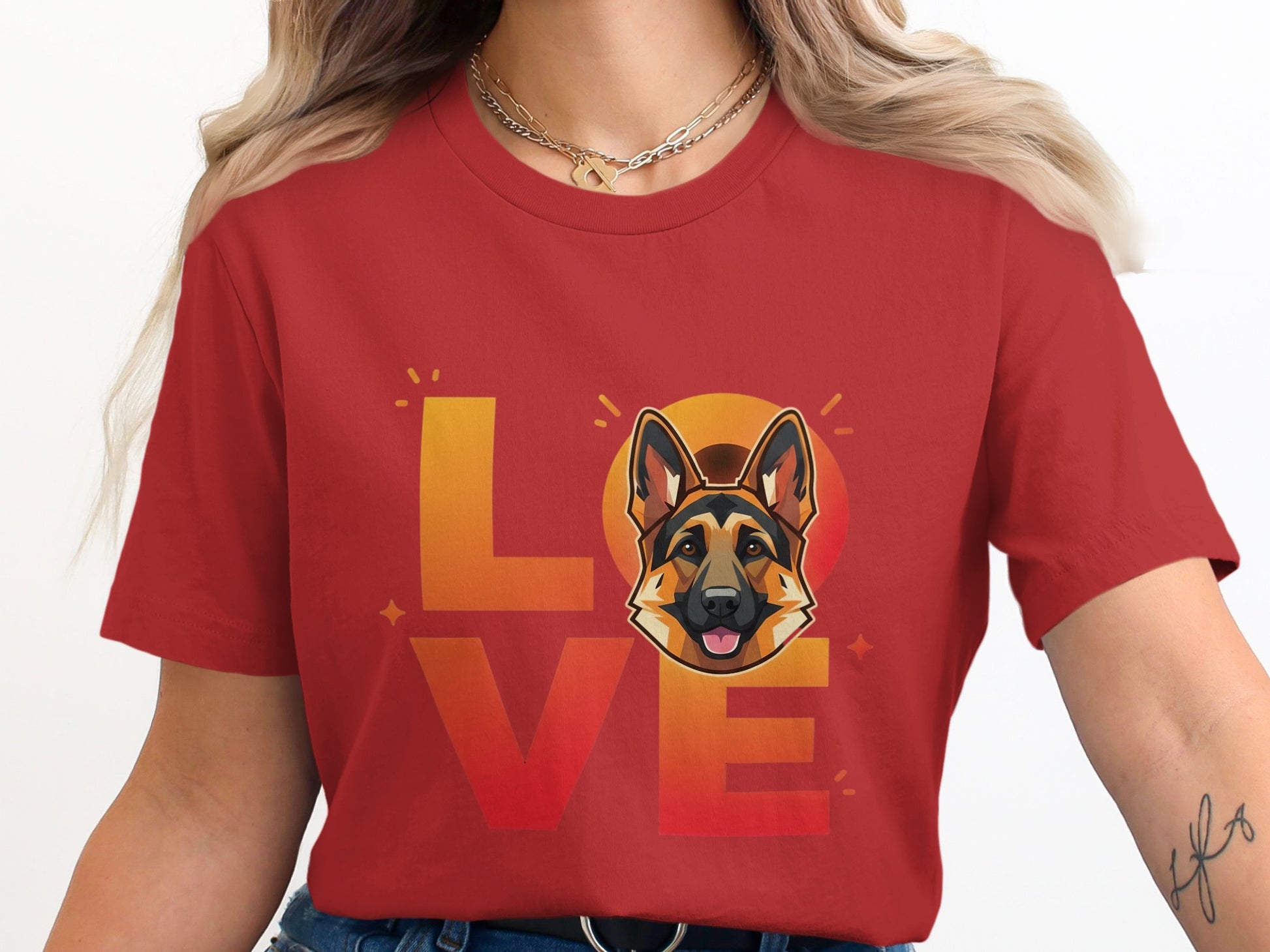 Love German Shepherd Graphic Print T-shirt product type