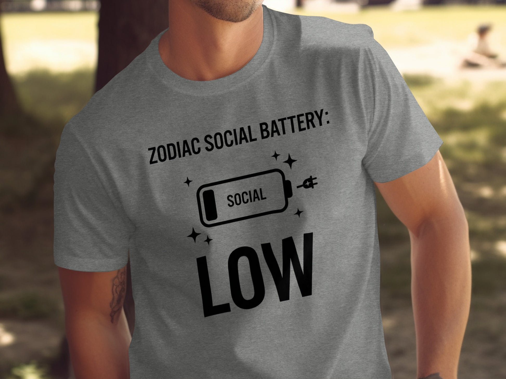 Zodiac Social Battery Low Graphic T-Shirt