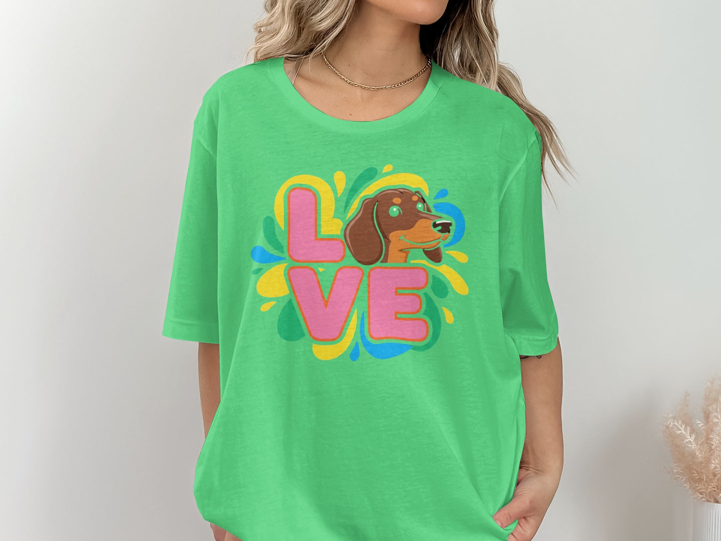 Colorful Love with Cute Dog Graphic Tee product