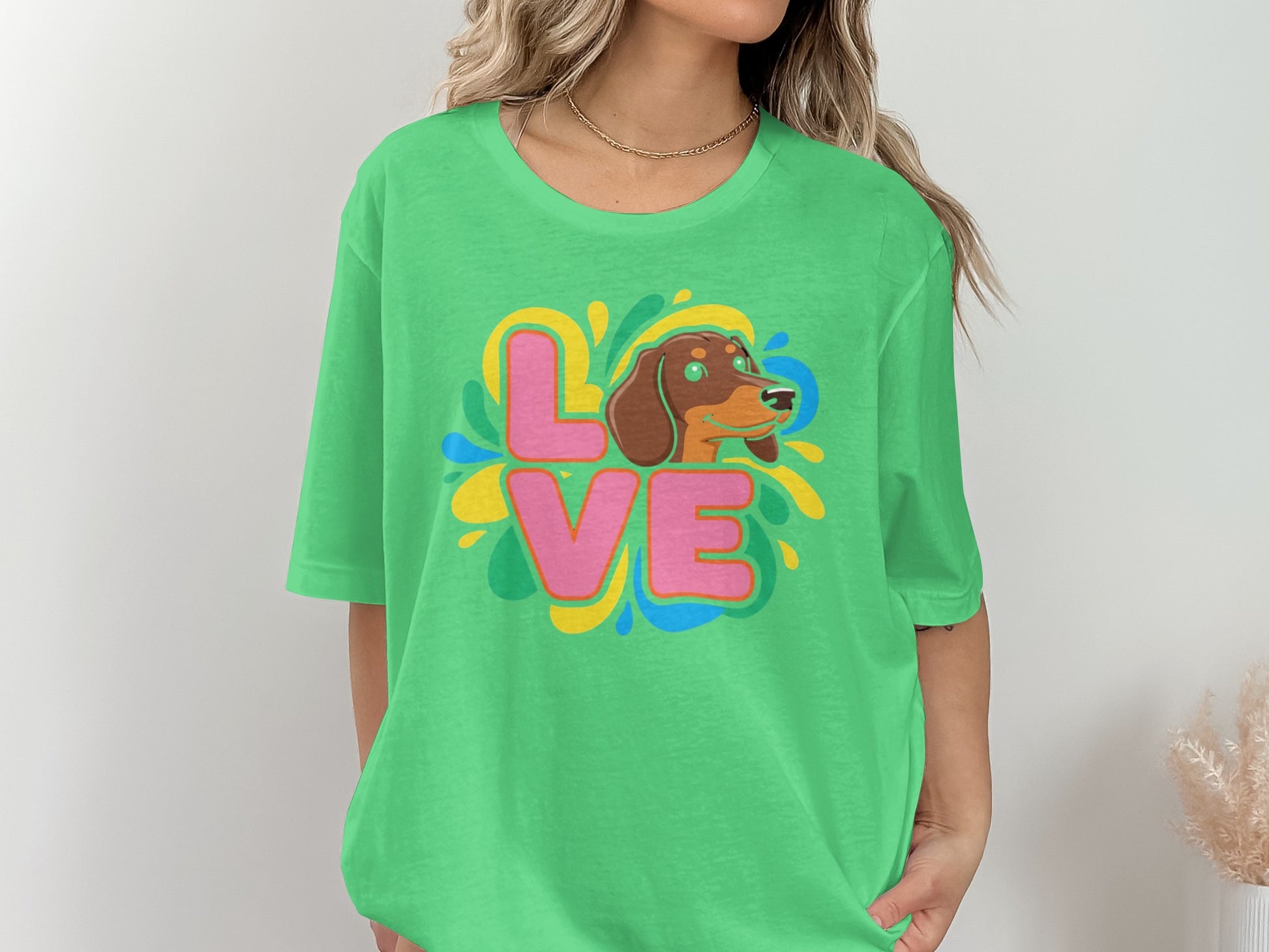 Colorful Love with Cute Dog Graphic Tee product