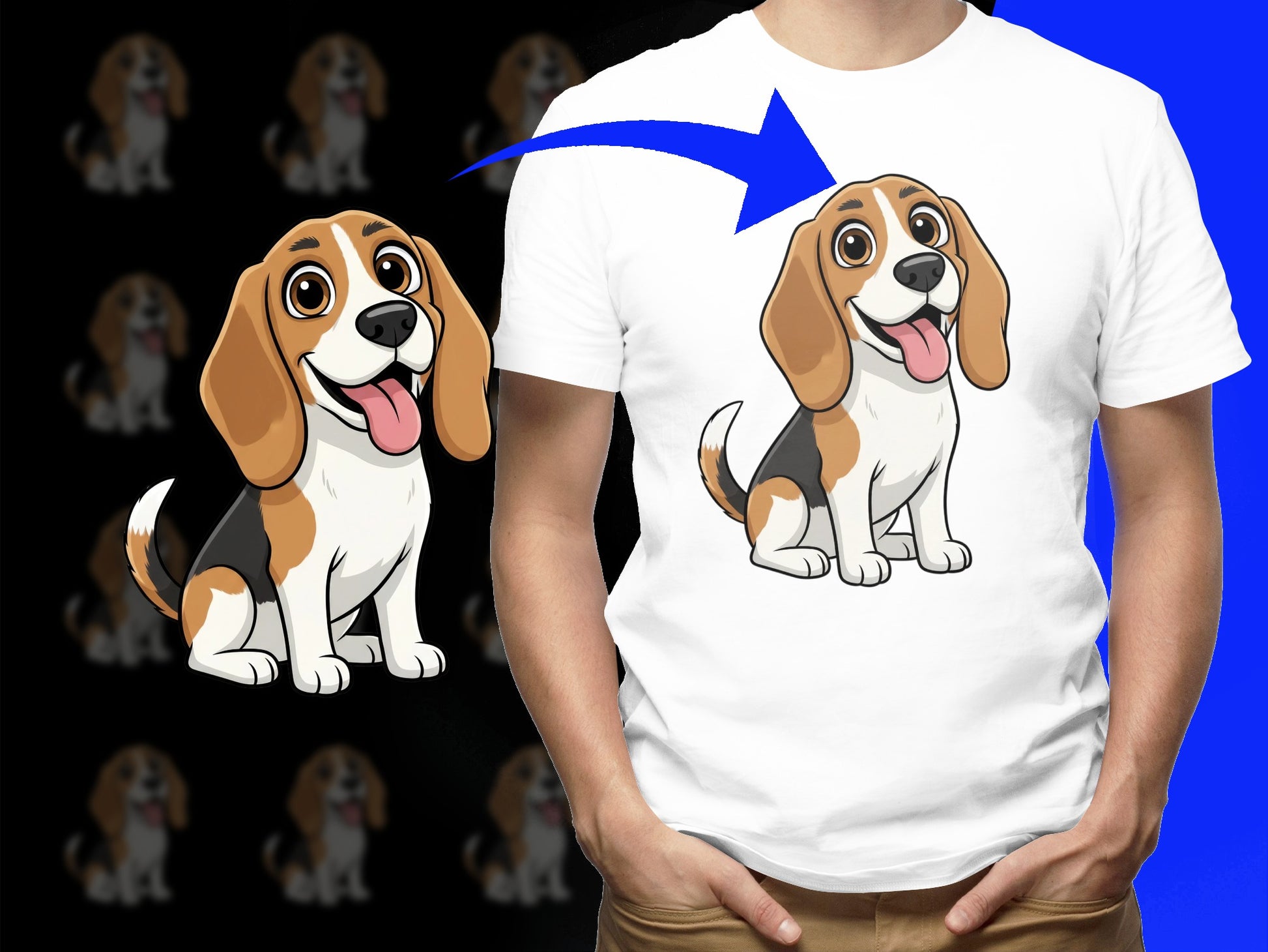 Cute Beagle Dog T-Shirt, Funny Cartoon Puppy Tee, Animal Lover Gift, Unisex Graphic Shirt