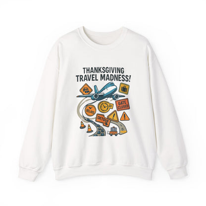 Thanksgiving Travel Madness Sweatshirt — Funny Holiday Flight Delay Crewneck