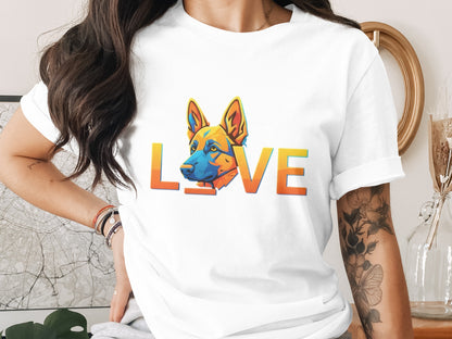 Colorful Dog Love Graphic T Shirt Casual Top product type