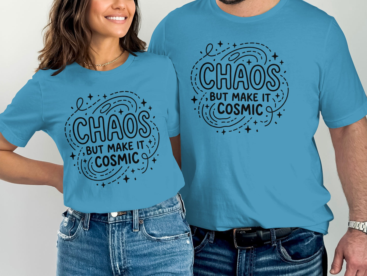 Chaos But Make It Cosmic Funny Matching Shirt Product