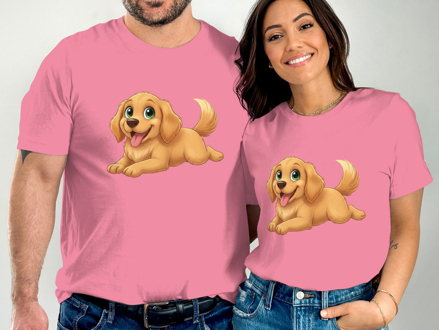 Matching Family Set with Cute Puppy Print Shirt