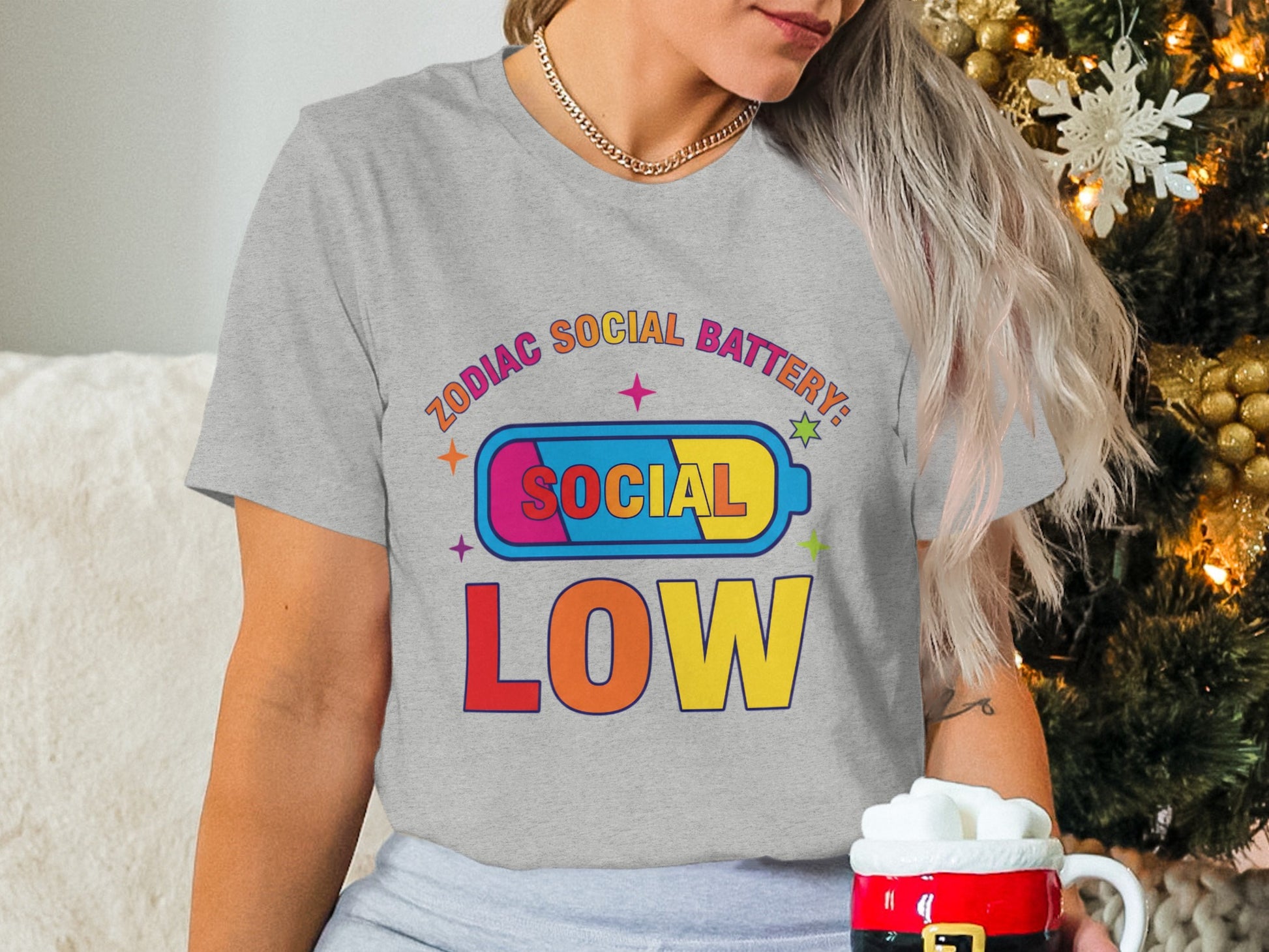 Zodiac Social Battery Low Graphic T-Shirt