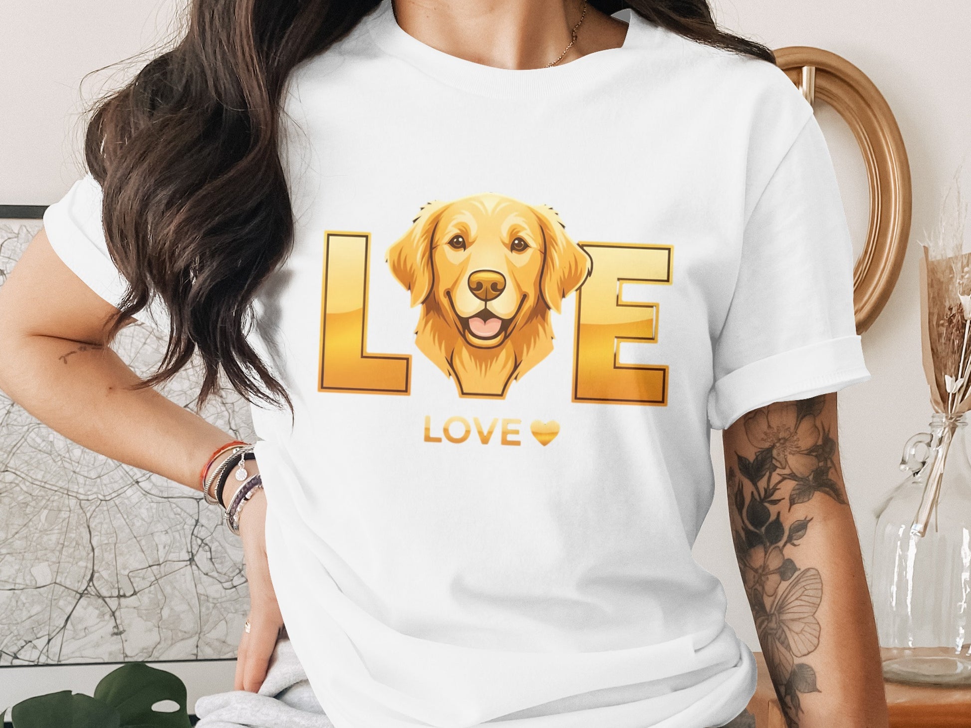 Golden Retriever Love Graphic Tee shirt product type