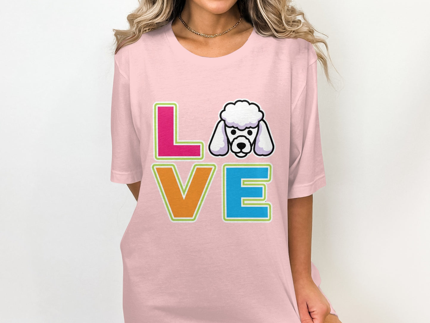 Love Poodle Graphic Design Casual T-Shirt product type