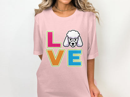 Love Poodle Graphic Design Casual T-Shirt product type