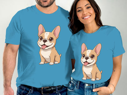 Cute French Bulldog Cartoon Print T-shirt