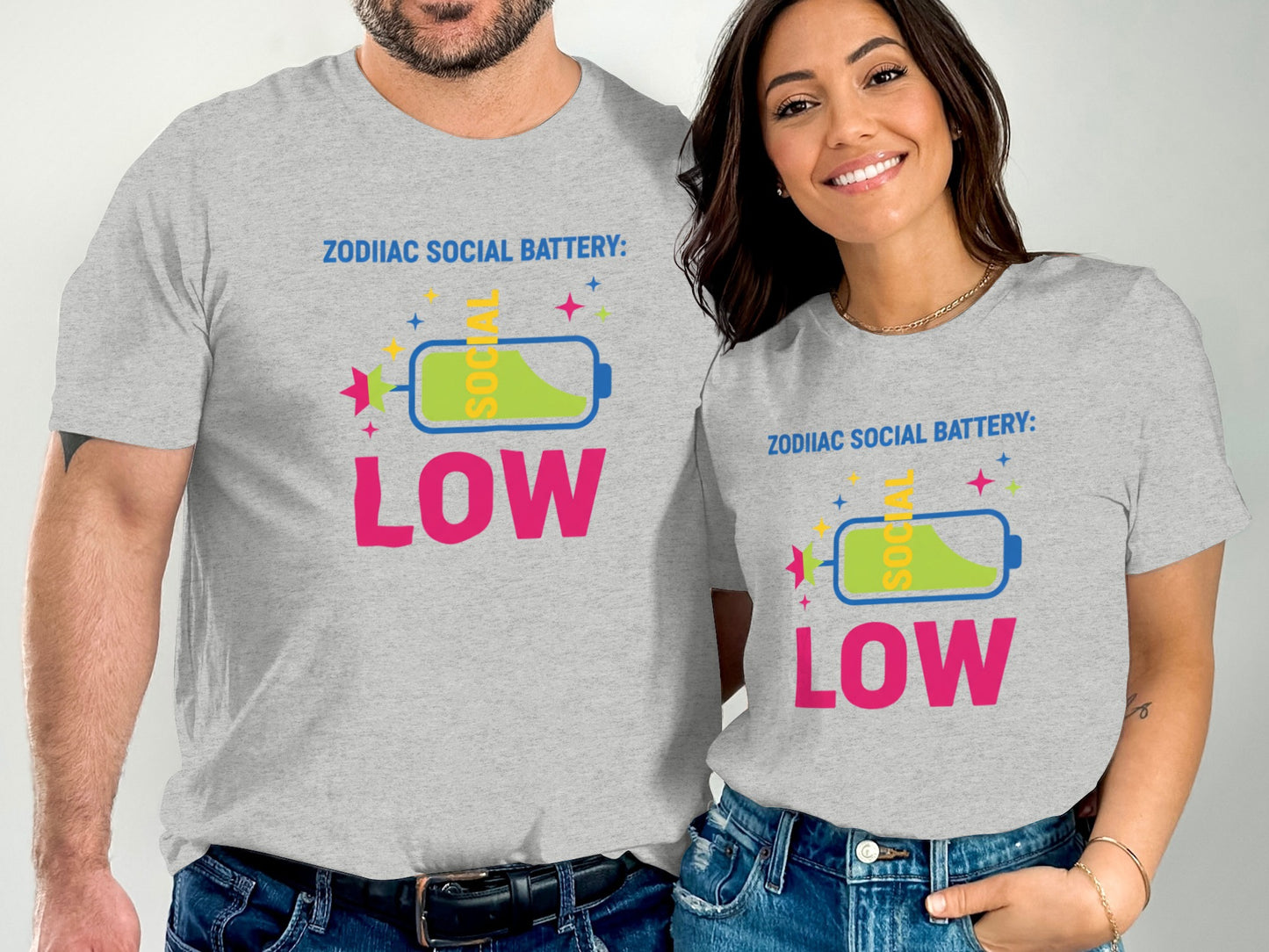 Zodiac Social Battery Low Graphic Shirt