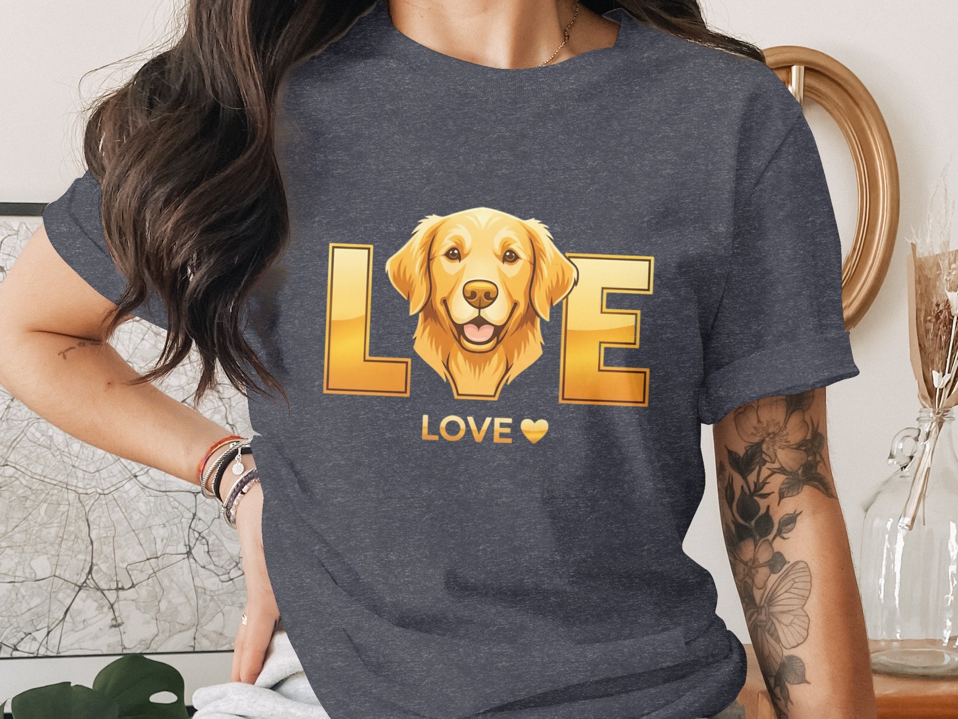 Golden Retriever Love Graphic Printed Shirt product