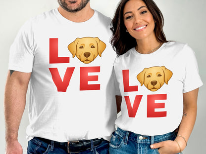 Adorable Love Dog Graphic Matching Couple T-Shirt product type