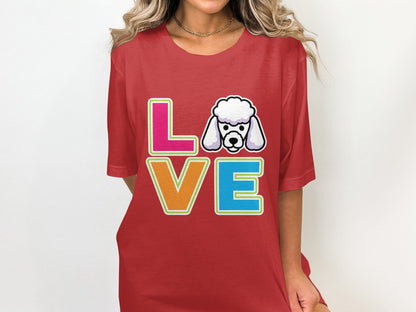Cute Poodle Love Graphic Loose Fit T-Shirt product